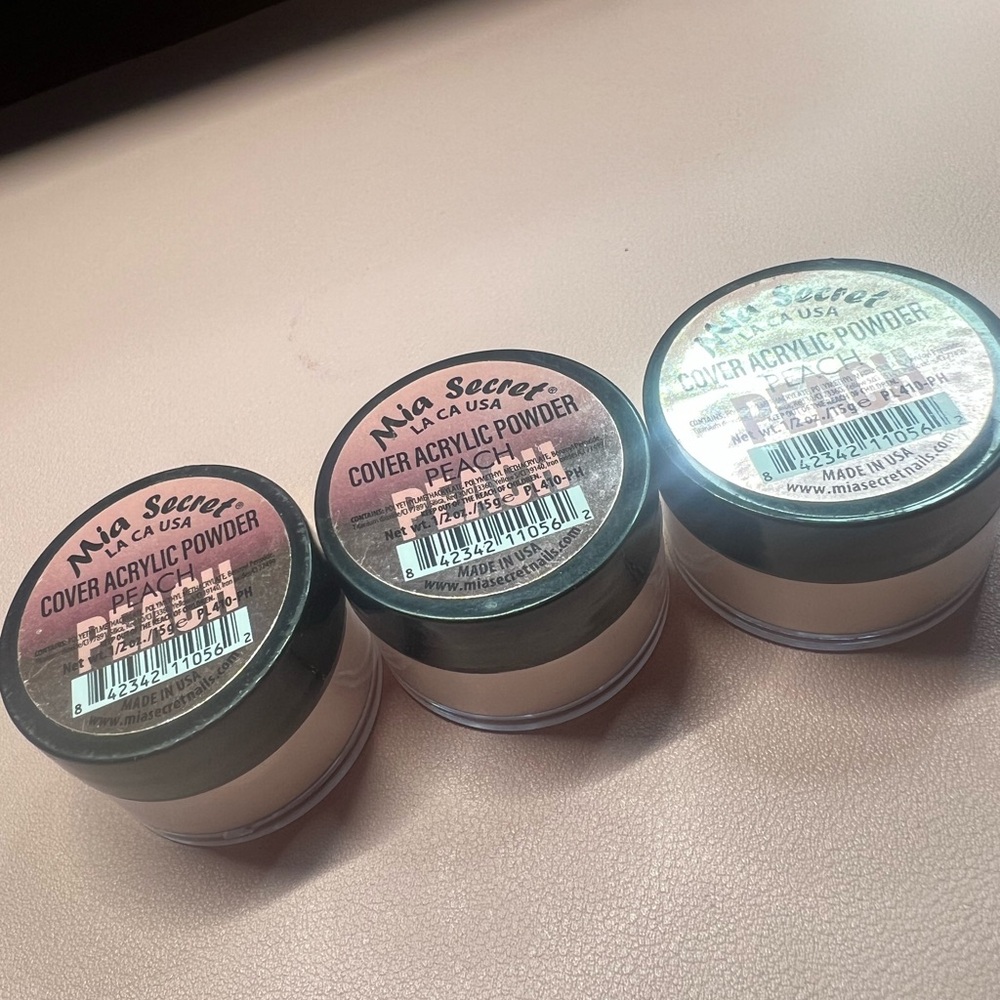 Set of 3 Mia Secret Peach Acrylic Powder
